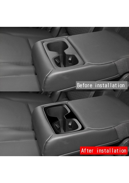 Araba Arka Kol Dayama Kapağı Su Bardağı Tutucu Çerçeve Arka Fincan Tutucu Döşeme Etiketi Toyota Prado LC250 2024 Parlak Siyah (Yurt Dışından) indirimleri