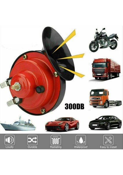 300DB Kamyonlar Için Süper Tren Boynuzu Araba Tekne Motosiklet Elektrikli BOYNUZ-12V Çifti (Yurt Dışından) fırsatları