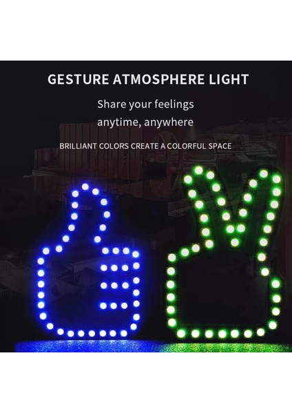 Araç Penceresi Dekoratif Için Uzaktan Iyi Jest Lambası Işıltılı Panel Etiketi ile Evrensel Komik Araba Parmak Işığı (Yurt Dışından) modelleri