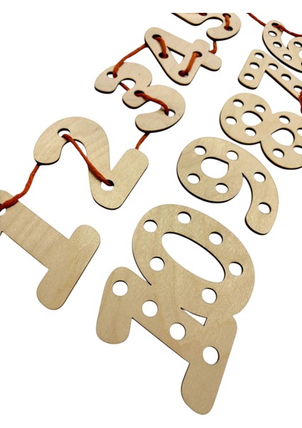 Sayılar Ip Geçirme Oyunu, Sayma Oyunu, Montessori Sayı Öğrenme, 1'den 10'a Kadar