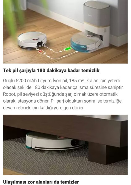 7000 Serisi Aqua Titreşimli Mop ve Haritalamalı Beyaz Robot Süpürge - Türkçe Uygulama ve 30 Gün Hazne Boşaltmayan Istasyon + Tiftik Cihazı fiyatları
