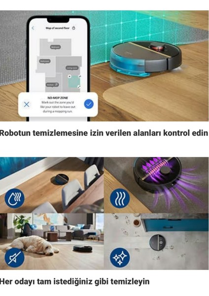 7000 Serisi Aqua Titreşimli Mop ve Haritalamalı Beyaz Robot Süpürge - Türkçe Uygulama ve 30 Gün Hazne Boşaltmayan Istasyon + Tiftik Cihazı modelleri