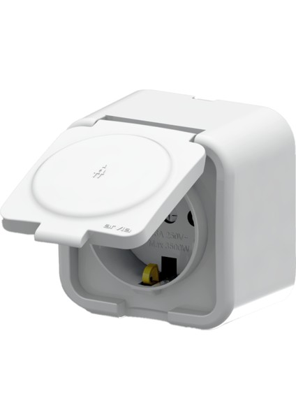 Aria Beyaz Sıva Üstü Kapaklı Topraklı Priz 25 01 1000 218