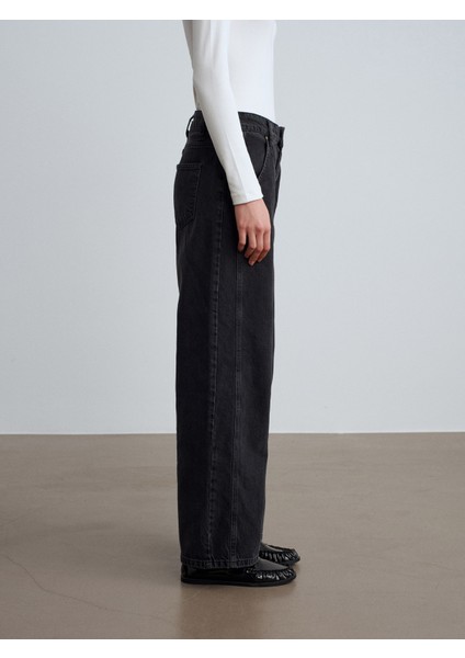 72088 %100 Pamuk Baggy Jean-Siyah