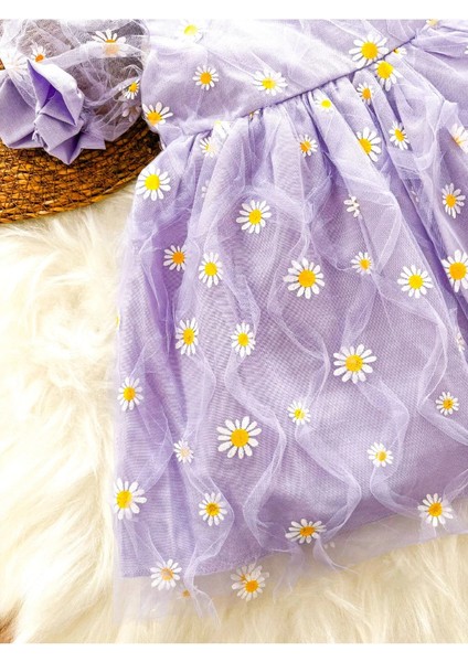 Lila Papatya Çocuk Elbise modelleri