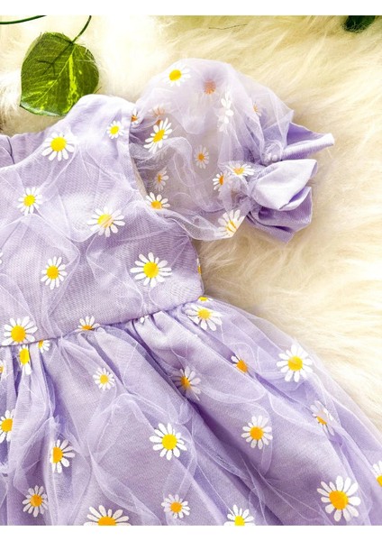 Lila Papatya Çocuk Elbise