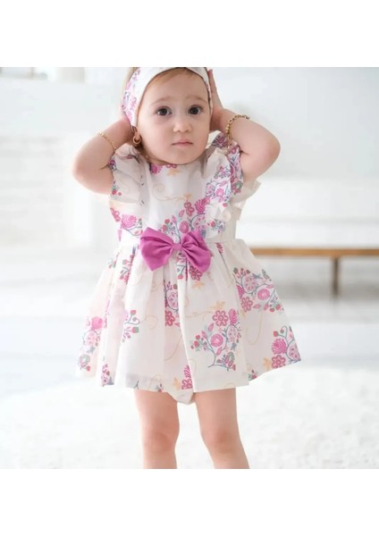 Kelly Çiçek Desenli Kız Bebek Romper