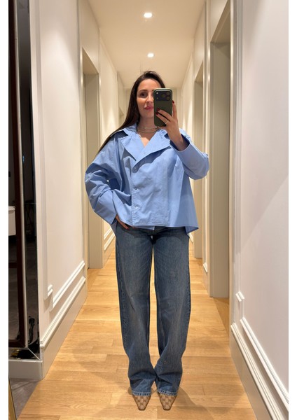 Reglan Kol Tasarım Premium Gömlek- Mavi fiyatları