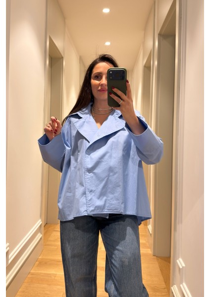 Reglan Kol Tasarım Premium Gömlek- Mavi fırsatları