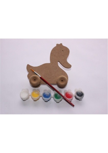 8mm Kalın Ahşap Ördek Boyama Seti, Beyaz, Yaratıcı ve Eğlenceli El Sanatları Hobi Seti