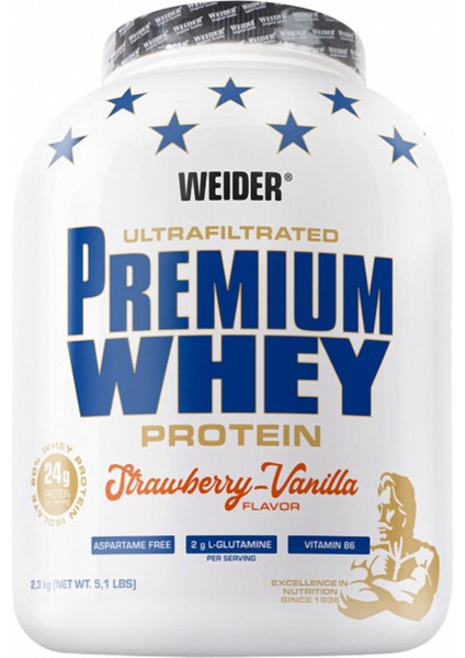 Premium Whey Protein Tozu 2300 gr Çilek Vanilya Aromalı