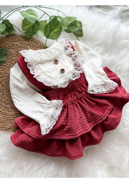 Linda Kız Bebek Salopet Takımı