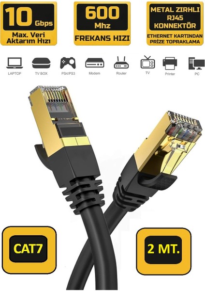 Cat8 Ethernet 40GBPS S/ftp 2000MHZ Yüksek Hızlı Internet Kablosu