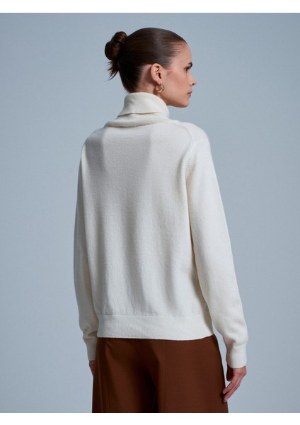 10848 %100 Kaşmir Balıkçı Yaka Kazak-Ekru modelleri