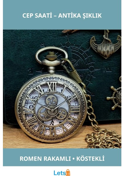 Antika Romen Rakamlı Köstekli Cep Saati