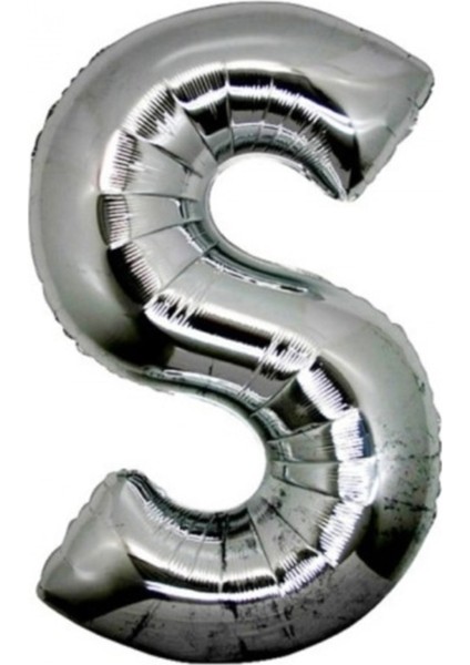 Gümüş Rengi Folyo Harf Balon 1 Metre, Çok Renkli, Parlak ve Eğlenceli Süsleme Aracı