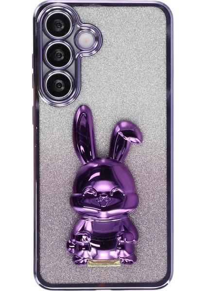 Samsung Galaxy A56 5G Elektrokaplama Parıltılı Tavşan PC + TPU Telefon Kılıfı ve Ayaklık (Yurt Dışından) modelleri