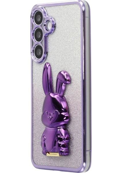 Samsung Galaxy A56 5G Elektrokaplama Parıltılı Tavşan PC + TPU Telefon Kılıfı ve Ayaklık (Yurt Dışından) fırsatları