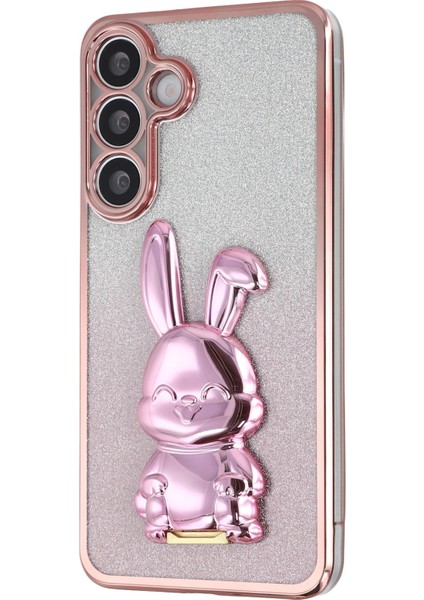 Samsung Galaxy A56 5G Elektrokaplama Parıltılı Tavşan PC + TPU Telefon Kılıfı ve Ayaklık (Yurt Dışından) fırsatları
