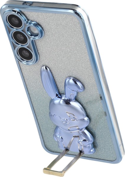 Samsung Galaxy A56 5G Elektrokaplama Parıltılı Tavşan PC + TPU Telefon Kılıfı ve Ayaklık (Yurt Dışından) indirimleri