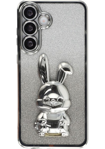 Samsung Galaxy A56 5G Elektrokaplama Parıltılı Tavşan PC + TPU Telefon Kılıfı ve Ayaklık (Yurt Dışından) fiyatları