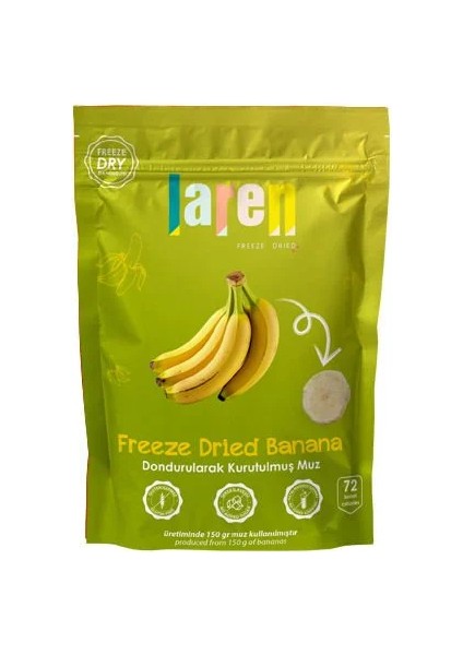 Laren Freeze Dry Muz Dondurularak Kurutulmuş Meyve ve Atıştırmalık 15G fiyatları