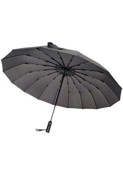 16 Tellik Tam Otomatik Rüzgar Korumalı Şemsiye Siyah modelleri