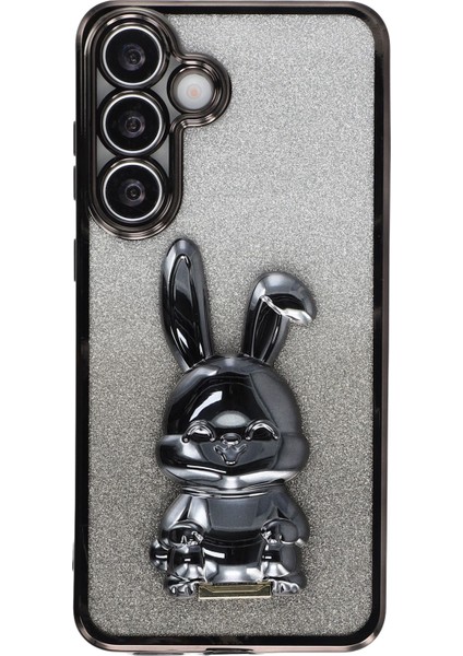 Samsung Galaxy A56 5G Elektrokaplama Parıltılı Tavşan PC + TPU Telefon Kılıfı ve Ayaklık (Yurt Dışından) modelleri