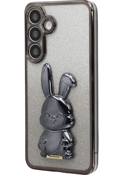 Samsung Galaxy A56 5G Elektrokaplama Parıltılı Tavşan PC + TPU Telefon Kılıfı ve Ayaklık (Yurt Dışından) fırsatları