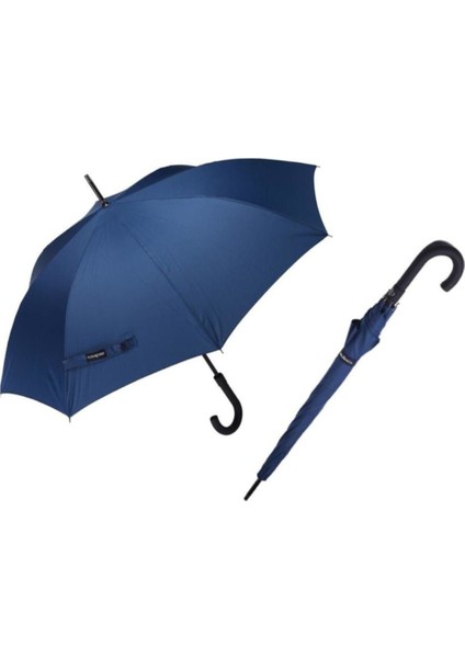 Lacivert Rüzgarda Dayanıklı Fiber Baston Şemsiye