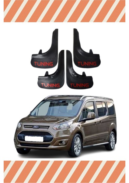 Ford Connect 4 Kapı 14 ve Sonrası Tunıng Yazılı 4'lü Tozluk Çamurluk Paçalık