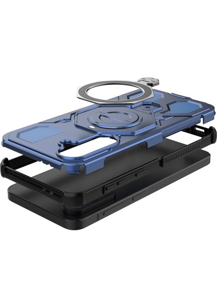 Samsung Galaxy A56 5G Manyetik Kılıf Döner Metal Ayaklı Darbeye Dayanıklı PC + TPU Telefon Arka Kapağı (Yurt Dışından) modelleri