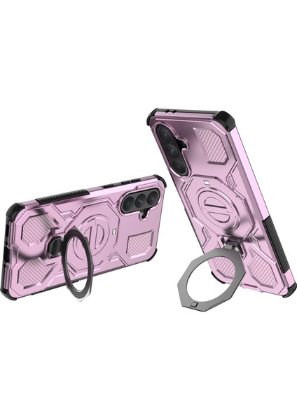 Samsung Galaxy A56 5G Manyetik Kılıf Döner Metal Ayaklı Darbeye Dayanıklı PC + TPU Telefon Arka Kapağı (Yurt Dışından) fiyatları