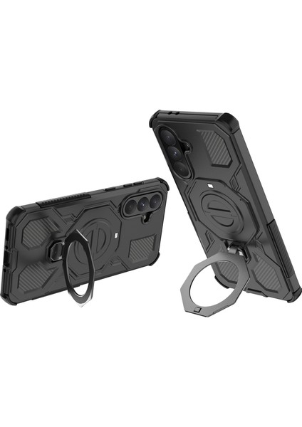 Samsung Galaxy A56 5G Manyetik Kılıf Döner Metal Ayaklı Darbeye Dayanıklı PC + TPU Telefon Arka Kapağı (Yurt Dışından) fiyatları