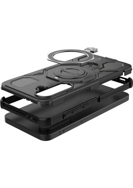 Samsung Galaxy A56 5G Manyetik Kılıf Döner Metal Ayaklı Darbeye Dayanıklı PC + TPU Telefon Arka Kapağı (Yurt Dışından) modelleri