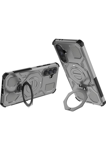 Samsung Galaxy A56 5G Manyetik Kılıf Döner Metal Ayaklı Darbeye Dayanıklı PC + TPU Telefon Arka Kapağı (Yurt Dışından) fiyatları