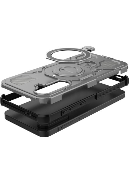 Samsung Galaxy A56 5G Manyetik Kılıf Döner Metal Ayaklı Darbeye Dayanıklı PC + TPU Telefon Arka Kapağı (Yurt Dışından) modelleri