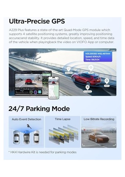 A229 3 Kameralı Ön-Iç-Arka 2K+2K+1080P Hdr Starvis 2 Wifi S’li Araç Kamerası fiyatları