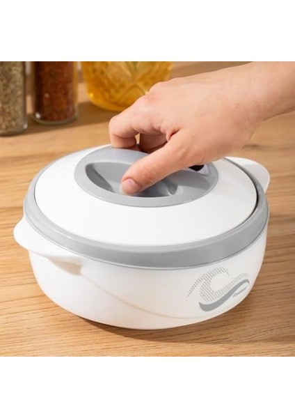 3149 1000 ml Yemek Termosu - Sızdırmaz Kilitlenebilir Kapak Paslanmaz Çelik Sefer Tası - Beyaz fiyatları