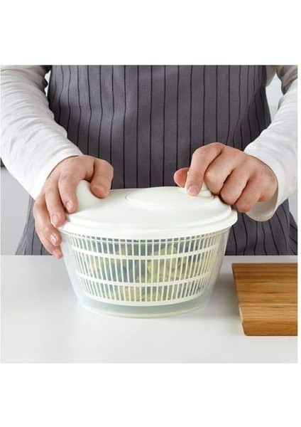 Salata Kurutucu, Beyaz Renk Süzgeçli Beyaz 23 cm Kurutucu