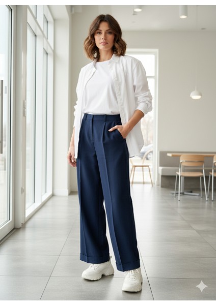 Lacivert Kumaş Pantolon