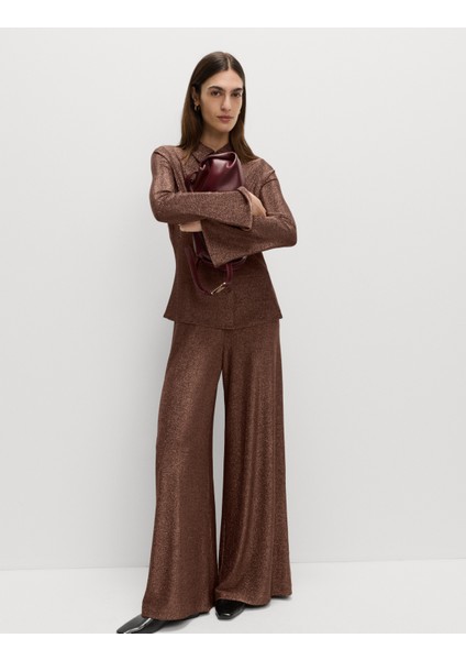 Parıltılı Geniş Paça Pantolon fiyatları