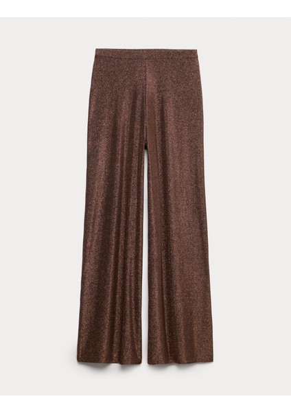 Parıltılı Geniş Paça Pantolon