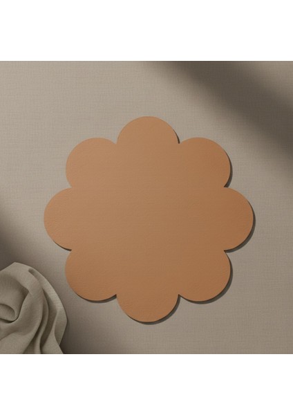 2 Adet Deri Amerikan Servis-Kolay Silinebilir SUPLA-33X33 Cm-Simetrik Yapraklar Desenli