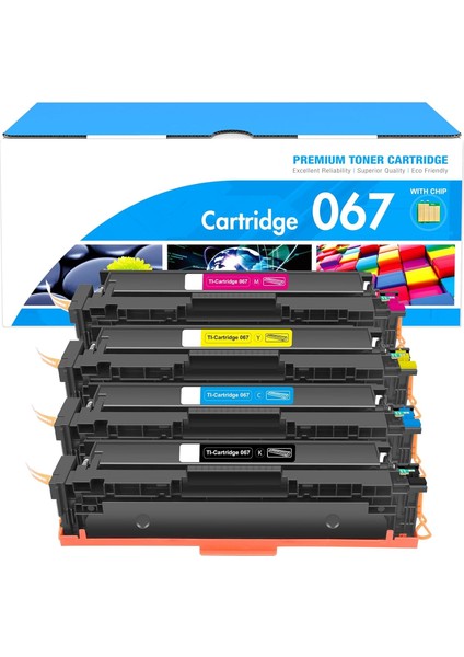 CRG-067 (CRG067) Canon I-Sensys MF655CDW (MF-655 / MF650) Yazıcı Uyumlu 4 Renk Çipli Muadil Toner Seti
