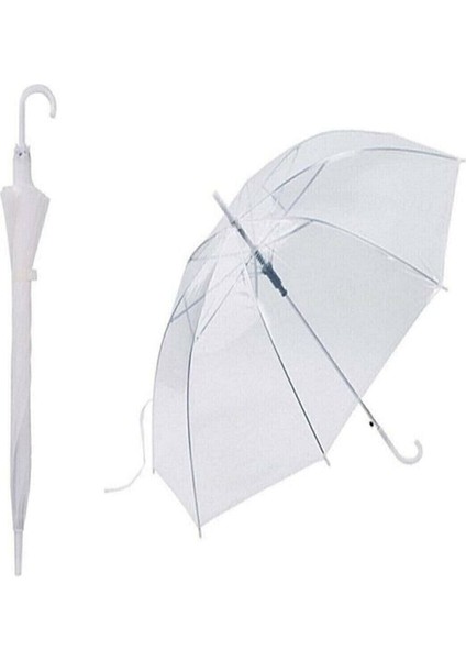 Şeffaf Baston ve Şemsiye Seti, Beyaz, Hafif ve Şık Tasarım modelleri