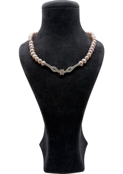 Pembe Inci Gümüş Kolye