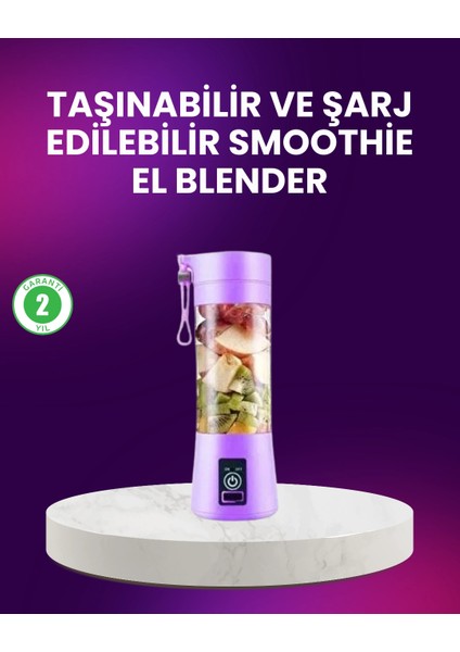 Taşınabilir Şişe Blender 380ML Şarjlı Spor Smoothie Shake Karıştırıcı
