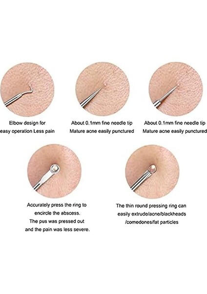 Shzdmh 4 Adet Siyah Nokta Kaldırma Aracı Kiti. Dört Parçalı Saklama Kutusu ile Burun Yüz Bakımı Gümüş modelleri