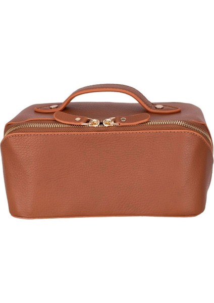 Ella Kadın Seyahat Kozmetik Bakım Makyaj Çantası Organizer Tan Rengi fırsatları